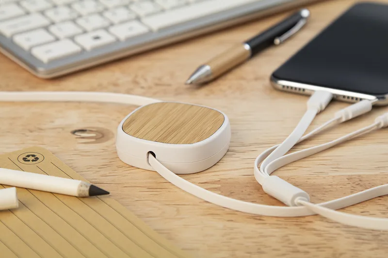Τηλεσκοπικό Καλώδιο USB από Μπαμπού και Ανακυκλωμένο ABS. Προϊόντα Προβολής με Εκτύπωση | PERFECT advertising