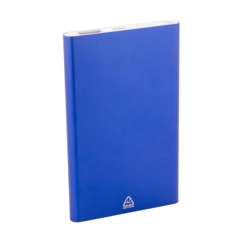 Power Bank από Ανακυκλωμένο Αλουμίνιο 4000 mAh σε χρώμα Μπλε. Εταιρικά Διαφημιστικά Δώρα | PERFECT advertising
