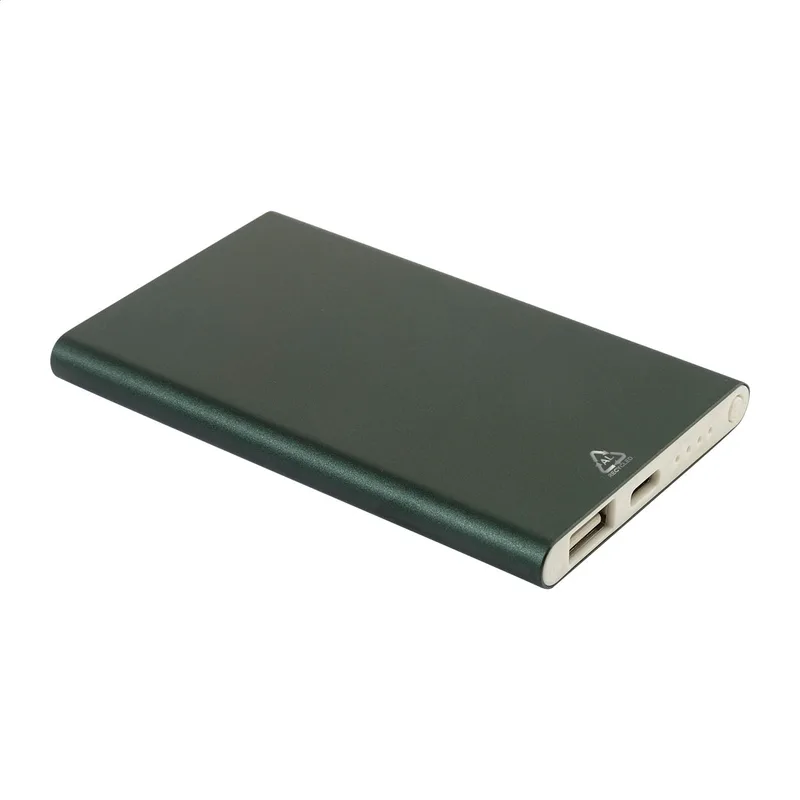 Power Bank από Ανακυκλωμένο Αλουμίνιο 4000 mAh σε χρώμα Πράσινο. Εταιρικά Διαφημιστικά Δώρα | PERFECT advertising