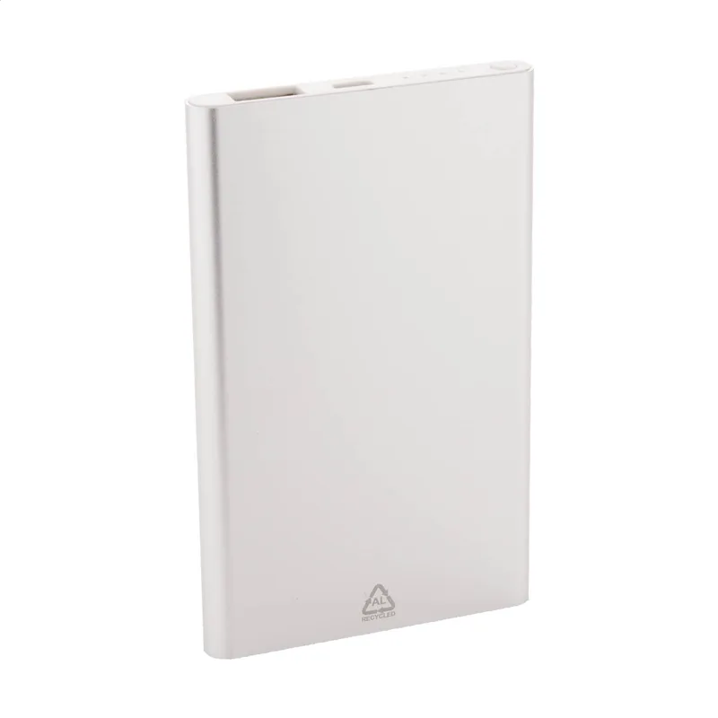 Power Bank από Ανακυκλωμένο Αλουμίνιο 4000 mAh σε χρώμα Ασημί. Εταιρικά Διαφημιστικά Δώρα | PERFECT advertising