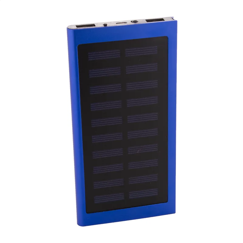 Power Bank Ηλιακός από Ανακυκλωμένο Αλουμίνιο 4000 mAh σε χρώμα Μπλε. Εταιρικά Διαφημιστικά Δώρα | PERFECT advertising
