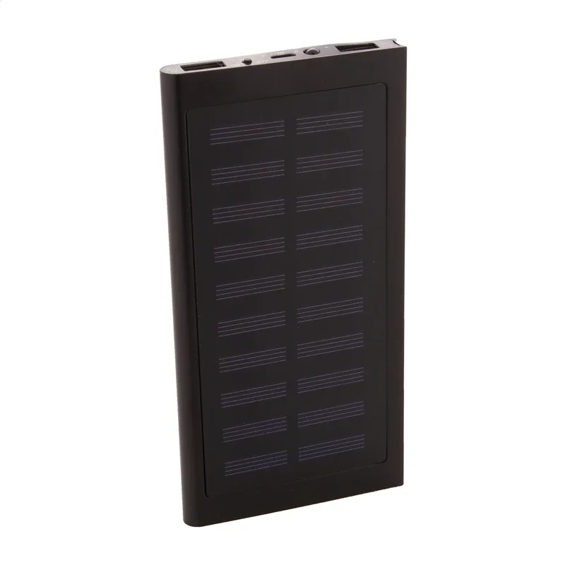 Power Bank Ηλιακός από Ανακυκλωμένο Αλουμίνιο 4000 mAh σε χρώμα Μαύρο. Εταιρικά Διαφημιστικά Δώρα | PERFECT advertising