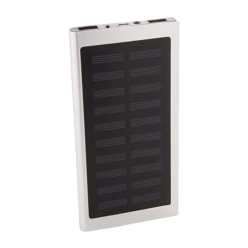 Power Bank Ηλιακός από Ανακυκλωμένο Αλουμίνιο 4000 mAh σε χρώμα Ασημί. Εταιρικά Διαφημιστικά Δώρα | PERFECT advertising