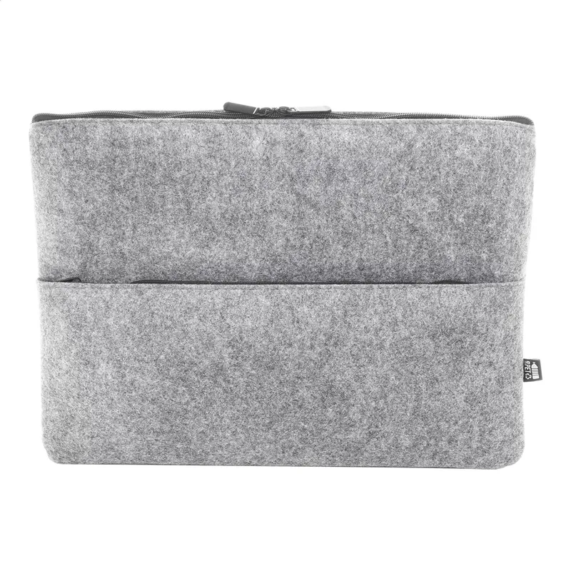 Τσάντα Laptop RPET Felt — Λεπτομέρεια Θήκης Φερμουάρ με Εκτύπωση Λογοτύπου | PERFECT advertising