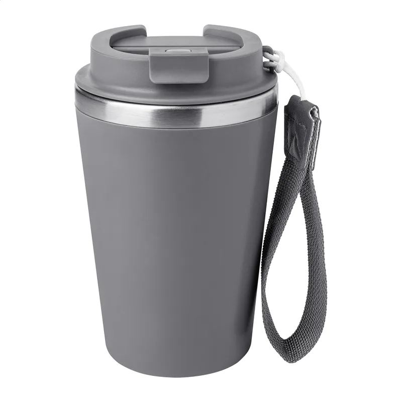 Ποτήρι Θερμός Διπλού Τοιχώματος 350 ml Manabi σε χρώμα Γκρι Τέφρας. Εταιρικά Διαφημιστικά Δώρα | PERFECT advertising