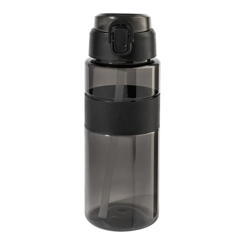 Μπουκάλι RPET Sport 700 ml με Καλαμάκι σε χρώμα Μαύρο. Εταιρικά Διαφημιστικά Δώρα | PERFECT advertising