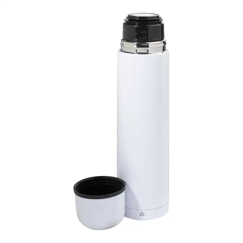 Λεπτομέρεια Καπακιού Μπουκαλιού Θερμός 1000ml. Εκτύπωση Λογοτύπου σε Μεταλλική Επιφάνεια | PERFECT advertising