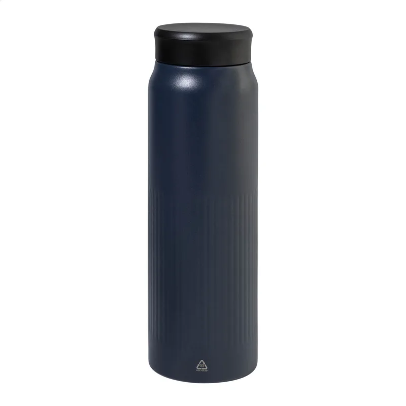 Μπουκάλι Θερμός από Ανακυκλωμένο Ατσάλι 600ml σε χρώμα Σκούρο Μπλε. Εταιρικά Διαφημιστικά Δώρα | PERFECT advertising