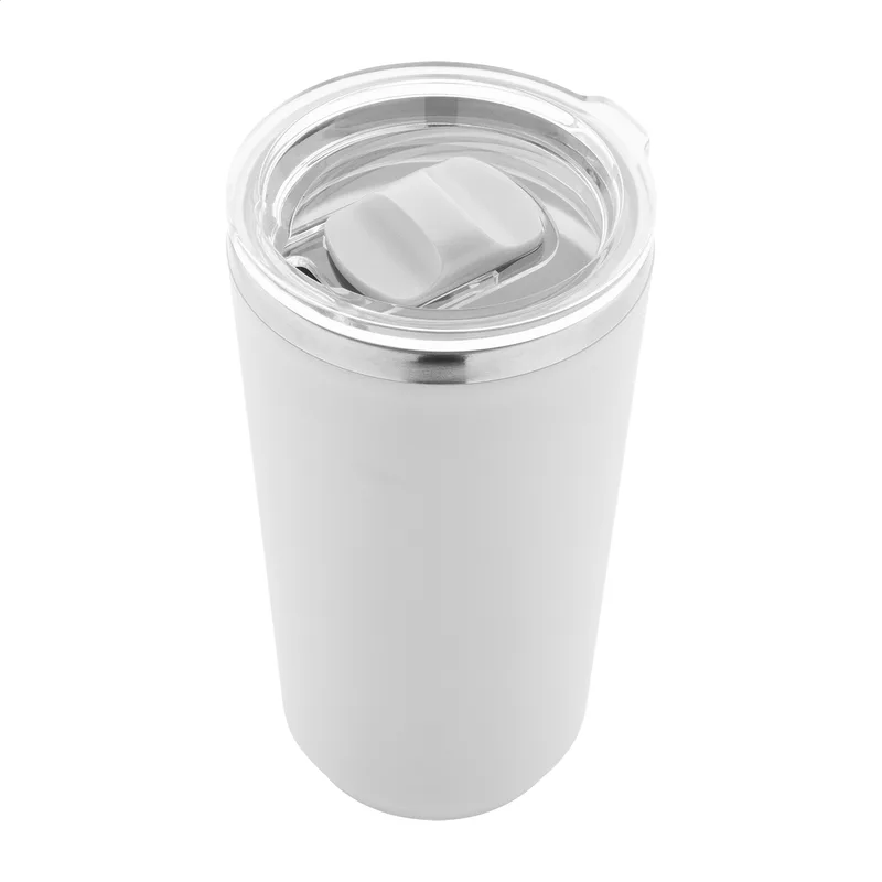 Διαφημιστικό Κύπελλο 500 ml — Λεπτομέρεια Καπακιού Πόσιμο. Εκτύπωση Λογοτύπου σε Θερμικό Κύπελλο | PERFECT advertising