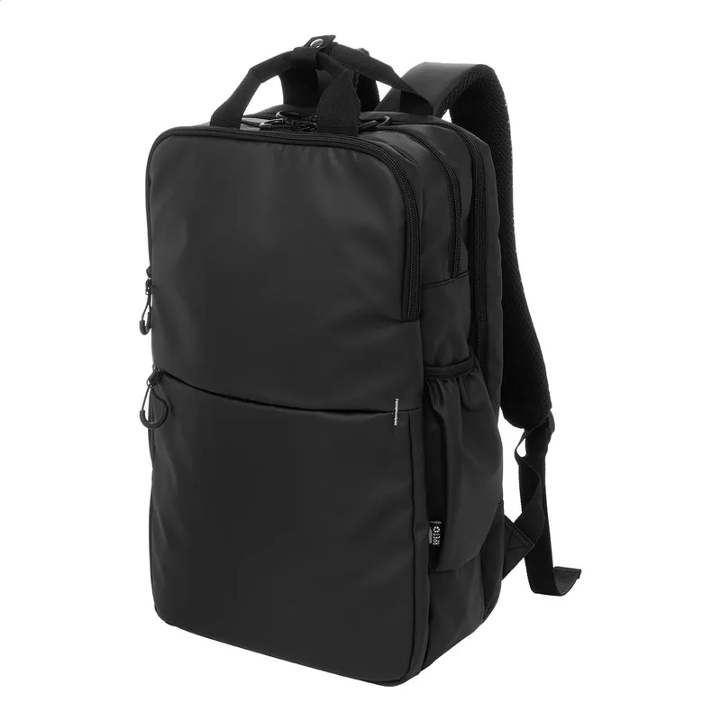 Σακίδιο Πλάτης RPET με Θήκη Laptop 16" Stanford σε χρώμα Μαύρο. Εταιρικά Διαφημιστικά Δώρα | PERFECT advertising
