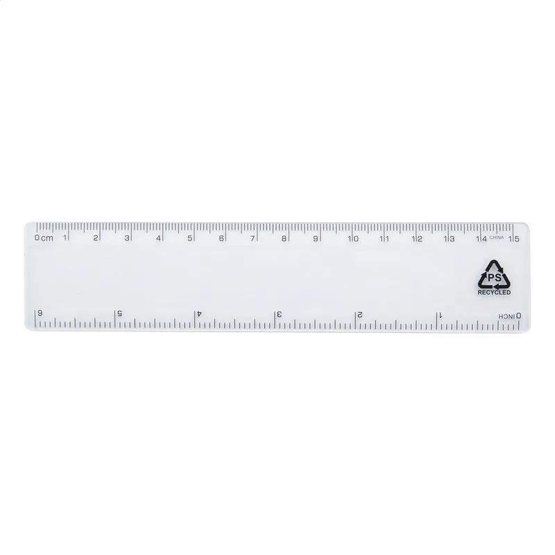Χάρακας RPS Ανακυκλωμένο Πλαστικό 15 cm σε χρώμα Διαφανές Λευκό. Εταιρικά Διαφημιστικά Δώρα | PERFECT advertising