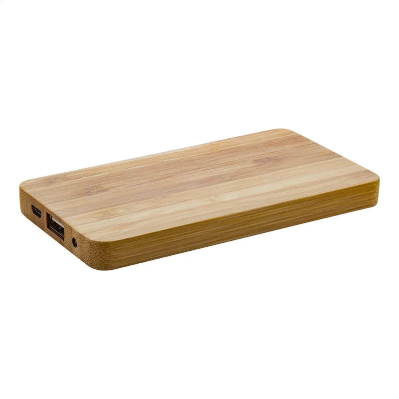 Power Bank Bamboo Κάτοψη Διαστάσεων 65×124×10 mm. Προϊόντα Προβολής | PERFECT advertising