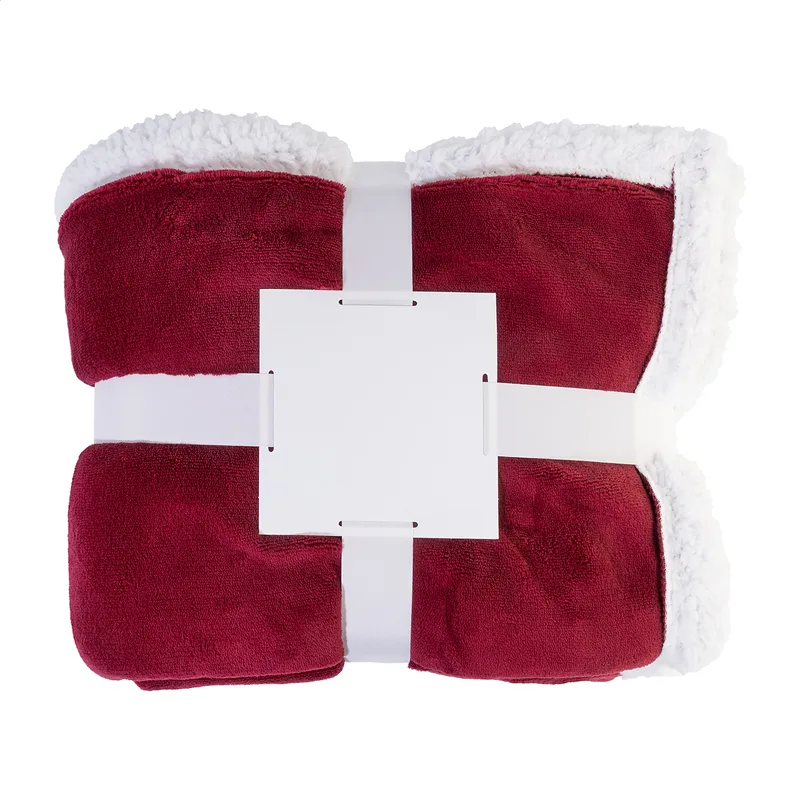 Κουβέρτα Fleece Coral με Sherpa Επένδυση σε χρώμα Μπορντό. Εταιρικά Διαφημιστικά Δώρα | PERFECT advertising
