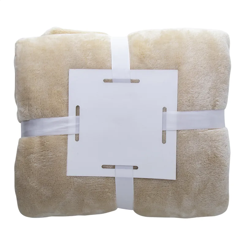 Τυπωμένη Κουβέρτα Fleece Φανέλα 280 g/m² με Λευκή Κορδέλα. Εταιρικά Διαφημιστικά Δώρα | PERFECT advertising