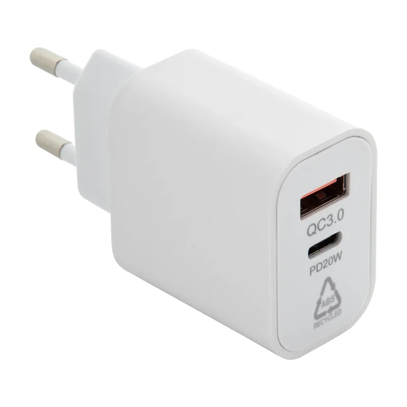 Φορτιστής Τοίχου USB με Διαφήμιση από Ανακυκλωμένο ABS RABS. Εταιρικά Διαφημιστικά Δώρα | PERFECT advertising