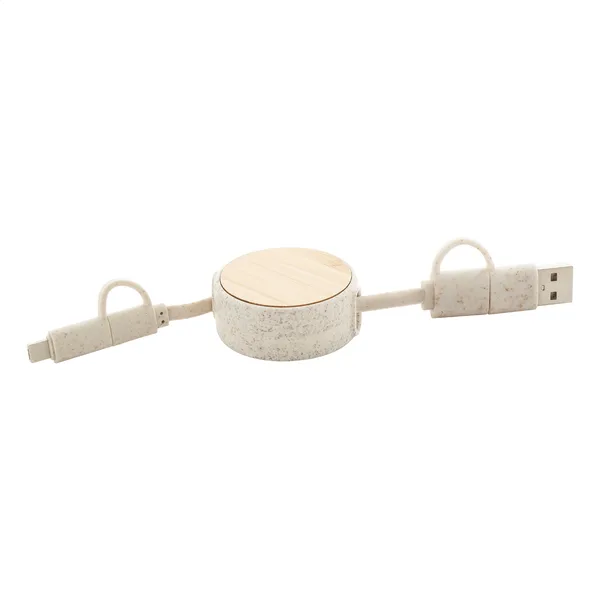 Τύπωμα σε Καλώδιο Φορτιστή USB Τηλεσκοπικό από Άχυρο Σιταριού και Μπαμπού. Εταιρικά Διαφημιστικά Δώρα | PERFECT advertising