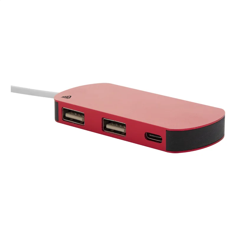 Λεπτομέρεια Θυρών USB και USB-C σε Διανομέα Ανακυκλωμένου Αλουμινίου. Εκτύπωση Λογοτύπου σε Εταιρικά Δώρα | PERFECT