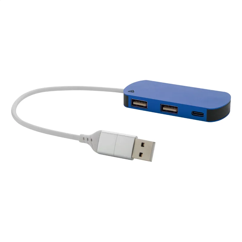 USB Hub από Ανακυκλωμένο Αλουμίνιο σε χρώμα Μπλε. Εταιρικά Διαφημιστικά Δώρα | PERFECT advertising