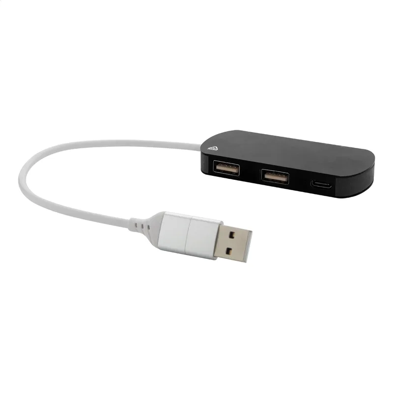 USB Hub από Ανακυκλωμένο Αλουμίνιο σε χρώμα Μαύρο. Εταιρικά Διαφημιστικά Δώρα | PERFECT advertising