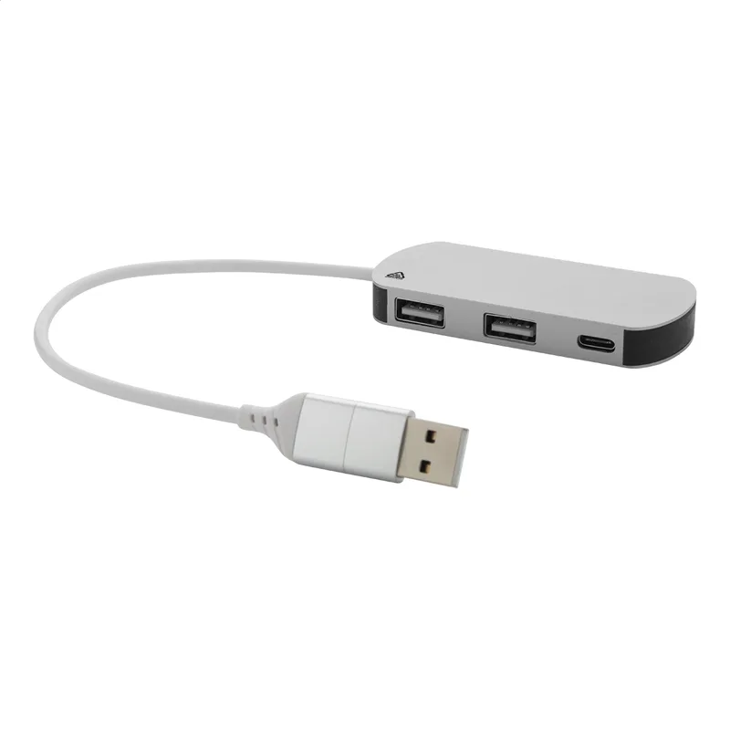 USB Hub από Ανακυκλωμένο Αλουμίνιο σε χρώμα Ασημί. Εταιρικά Διαφημιστικά Δώρα | PERFECT advertising