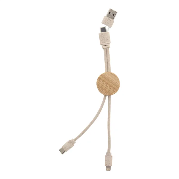 Καλώδιο Φορτιστή USB με Τύπωμα από Οικολογικά Υλικά — Άχυρο Σιταριού, Μπαμπού, Βαμβάκι. Εταιρικά Διαφημιστικά Δώρα | PERFECT advertising