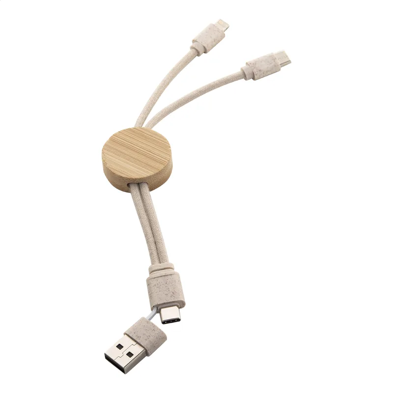 Λεπτομέρεια Υποδοχών Καλωδίου USB Οικολογικού. Εκτύπωση Λογοτύπου σε Εταιρικά Δώρα | PERFECT advertising