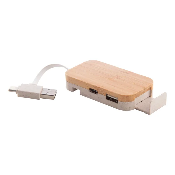 Hub USB με Λογότυπο από Μπαμπού και Άχυρο Σίτου. Εταιρικά Διαφημιστικά Δώρα Γραφείου | PERFECT advertising