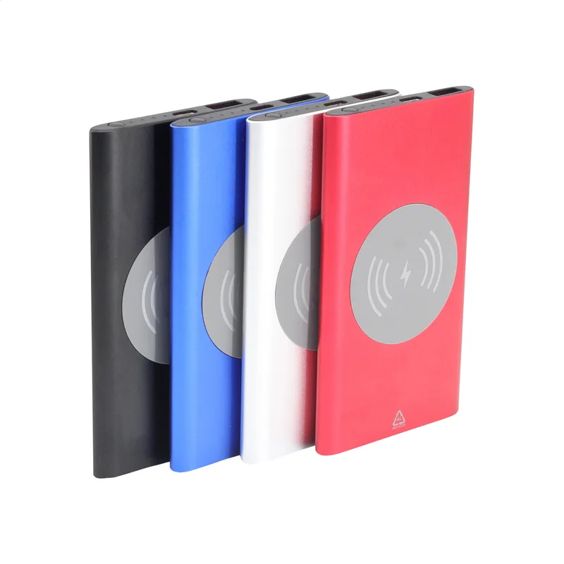 Τυπωμένο Power Bank 4000 mAh σε Ανοιχτή Γωνία. Εκτύπωση Λογοτύπου σε Μεταλλική Επιφάνεια | PERFECT advertising