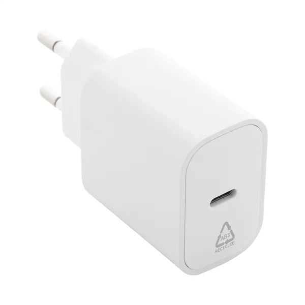 Εκτύπωση σε Φορτιστή Τοίχου USB-C από Ανακυκλωμένο ABS. Εταιρικά Διαφημιστικά Δώρα Τεχνολογίας | PERFECT advertising