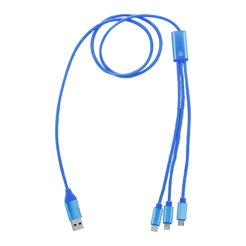 Καλώδιο Φορτιστή USB με Micro USB, USB-C και Lightning σε χρώμα Μπλε. Εταιρικά Διαφημιστικά Δώρα | PERFECT advertising