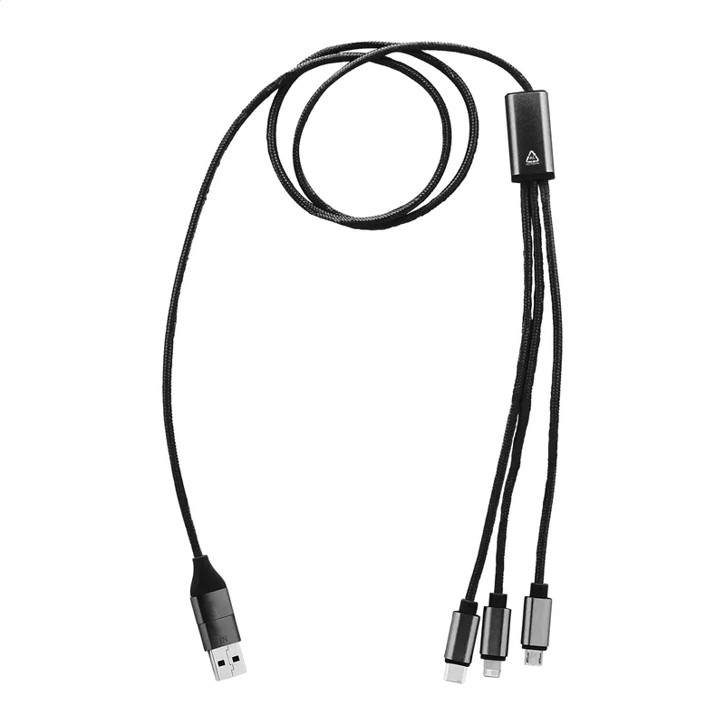 Καλώδιο Φορτιστή USB με Micro USB, USB-C και Lightning σε χρώμα Μαύρο. Εταιρικά Διαφημιστικά Δώρα | PERFECT advertising
