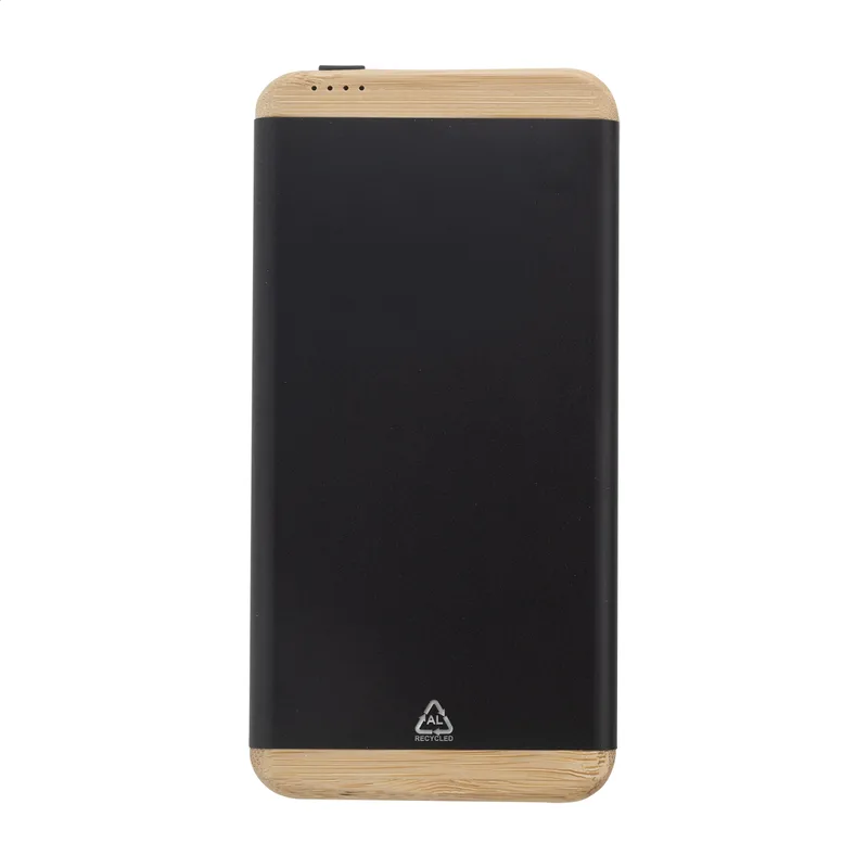 Power Bank Ανακυκλωμένο Αλουμίνιο — Λεπτομέρεια Θυρών USB και USB-C. Προϊόντα Προβολής για Επιχειρήσεις | PERFECT advertising