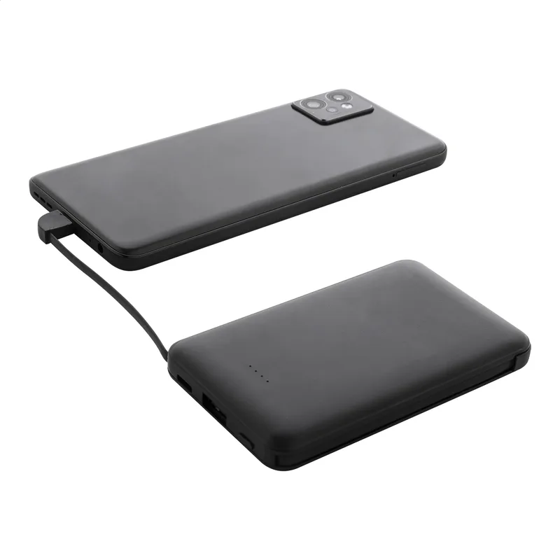 Power Bank RABS. Λεπτομέρεια Ενσωματωμένων Καλωδίων — Διαφημιστικές Εκτυπώσεις | PERFECT advertising