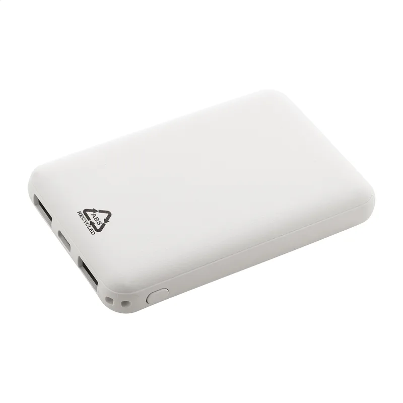 Power Bank RABS 5000 mAh σε Λευκό Χρώμα. Εκτύπωση Λογοτύπου σε Εταιρικά Δώρα | PERFECT advertising