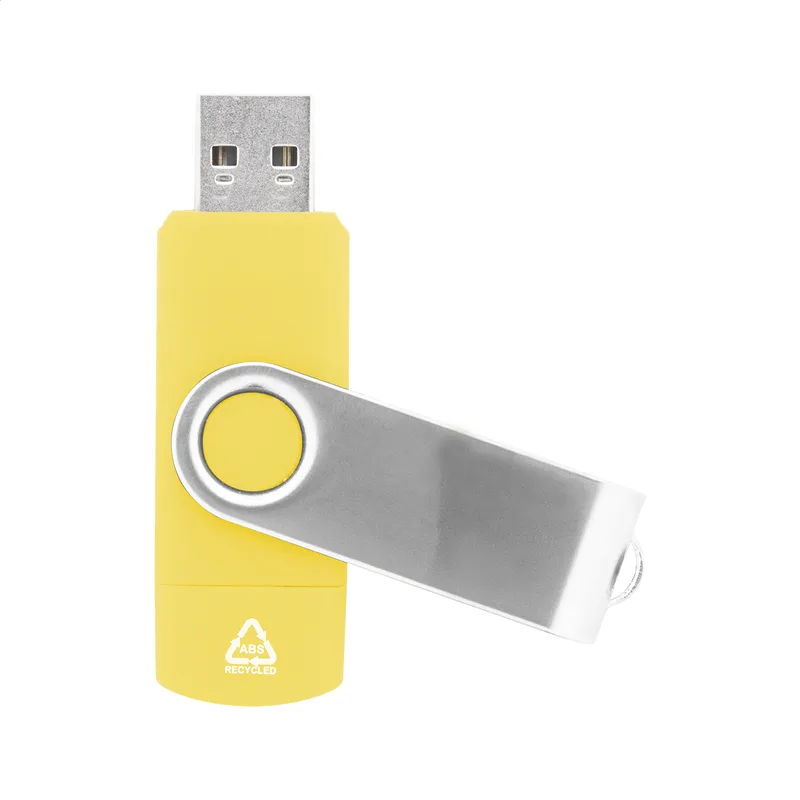USB Flash Drive RABS με OTG και Περιστροφικό Μηχανισμό σε χρώμα Κίτρινο. Εταιρικά Διαφημιστικά Δώρα | PERFECT advertising