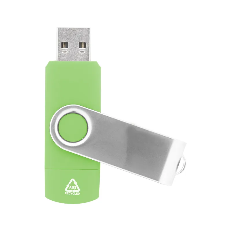 USB Flash Drive RABS με OTG και Περιστροφικό Μηχανισμό σε χρώμα Πράσινο. Εταιρικά Διαφημιστικά Δώρα | PERFECT advertising