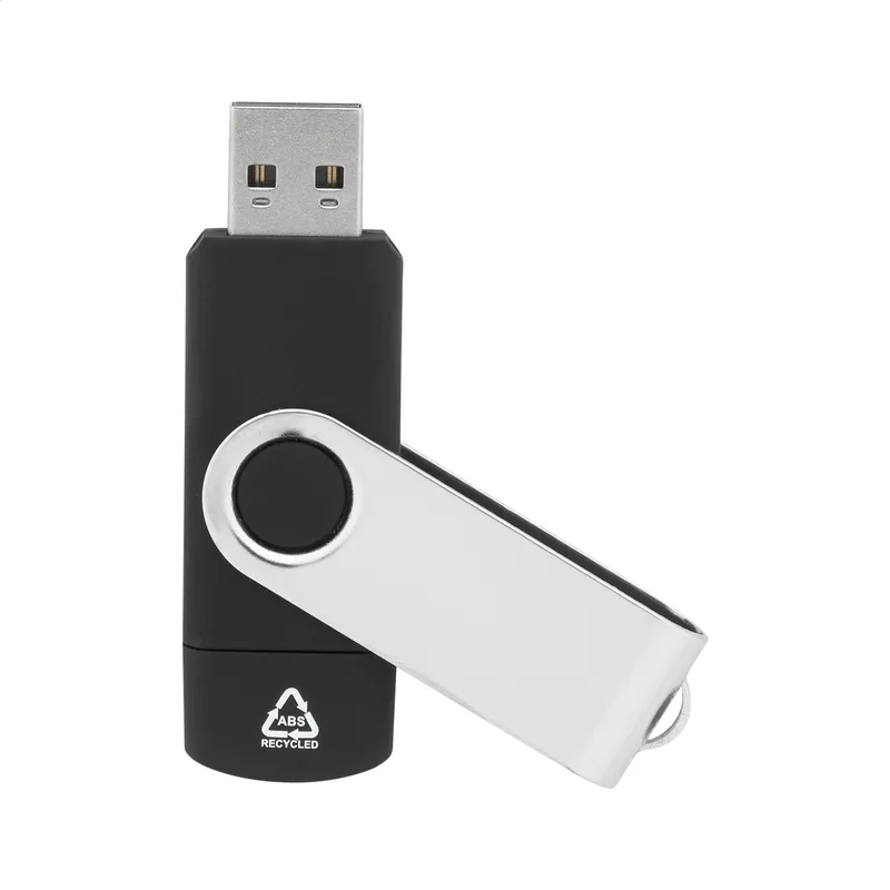 USB Flash Drive RABS με OTG και Περιστροφικό Μηχανισμό σε χρώμα Μαύρο. Εταιρικά Διαφημιστικά Δώρα | PERFECT advertising