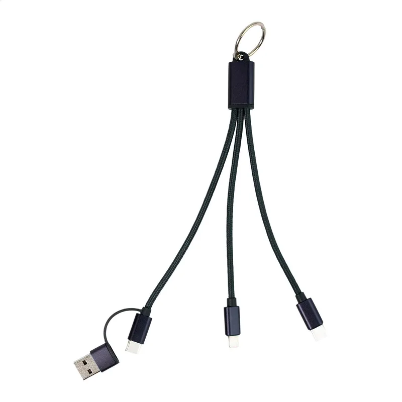 Καλώδιο Φορτιστή USB με Μπρελόκ από RABS και RPET Rafob σε χρώμα Σκούρο Μπλε. Εταιρικά Διαφημιστικά Δώρα | PERFECT advertising