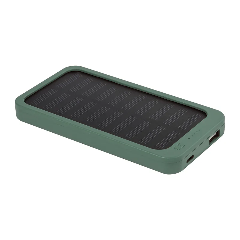Power Bank RABS με Ηλιακό Φορτιστή σε χρώμα Πράσινο. Εταιρικά Διαφημιστικά Δώρα | PERFECT advertising