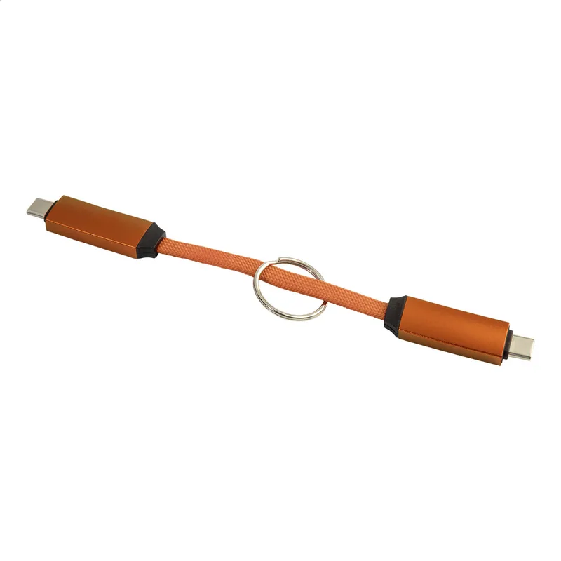 Καλώδιο USB-C με Εκτύπωση — Λεπτομέρεια Μπρελόκ και Συνδετήρα. Προϊόντα Προβολής για Επιχειρήσεις | PERFECT advertising
