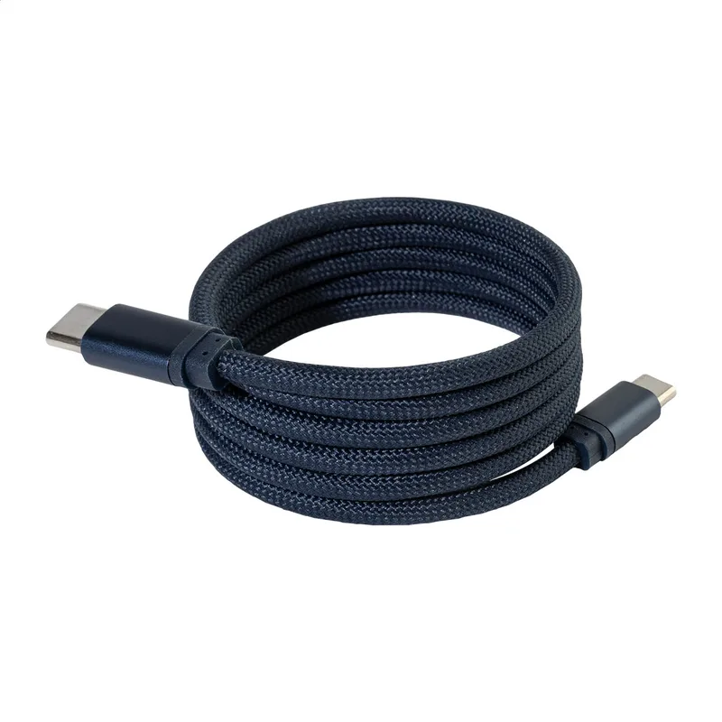 Μαγνητικό Καλώδιο USB-C RPET με Λογότυπο. Λεπτομέρεια Επένδυσης Ανακυκλωμένου Πολυεστέρα — Οικολογικά Εταιρικά Δώρα | PERFECT advertising