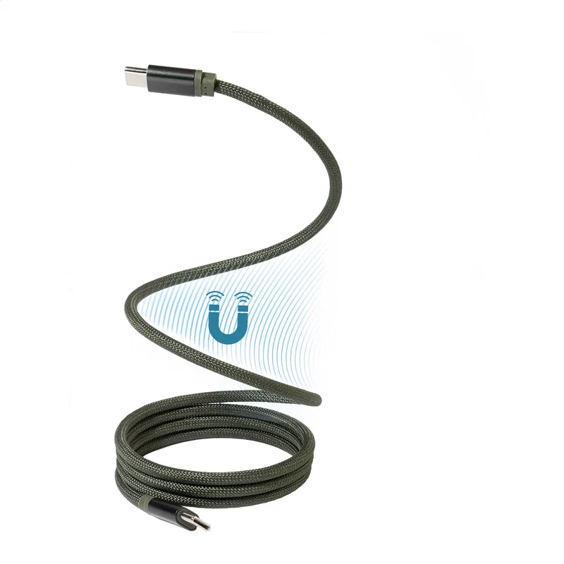 Μαγνητικό Καλώδιο USB-C 60W RPET σε χρώμα Σκούρο Πράσινο. Εταιρικά Διαφημιστικά Δώρα | PERFECT advertising