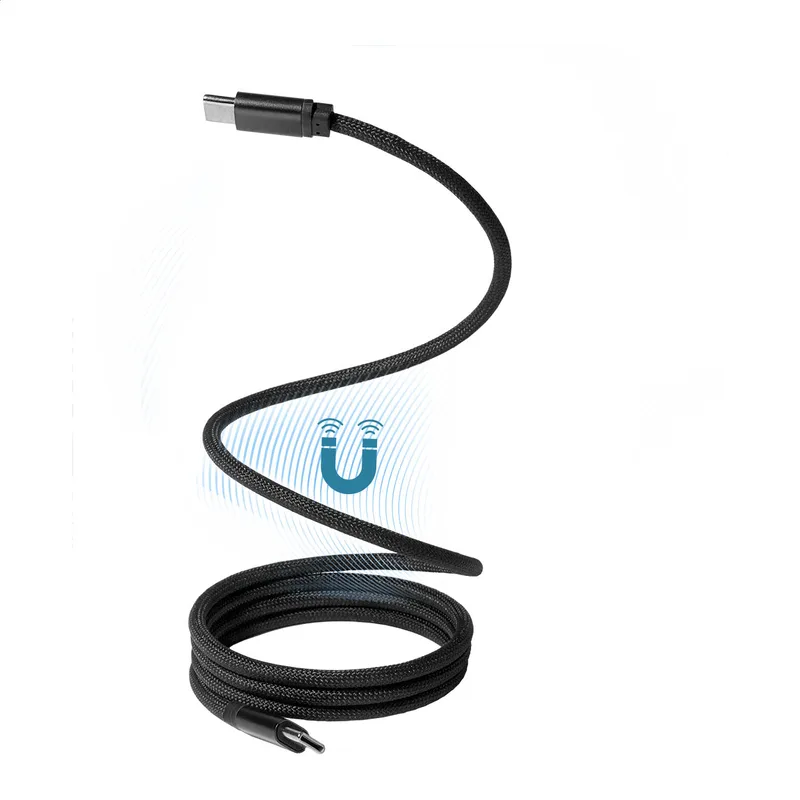 Μαγνητικό Καλώδιο USB-C 60W RPET σε χρώμα Μαύρο. Εταιρικά Διαφημιστικά Δώρα | PERFECT advertising