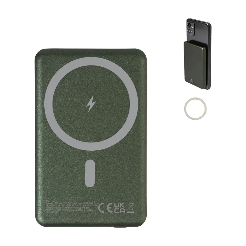 Power Bank RABS Μαγνητικός σε χρώμα Σκούρο Πράσινο. Εταιρικά Διαφημιστικά Δώρα | PERFECT advertising