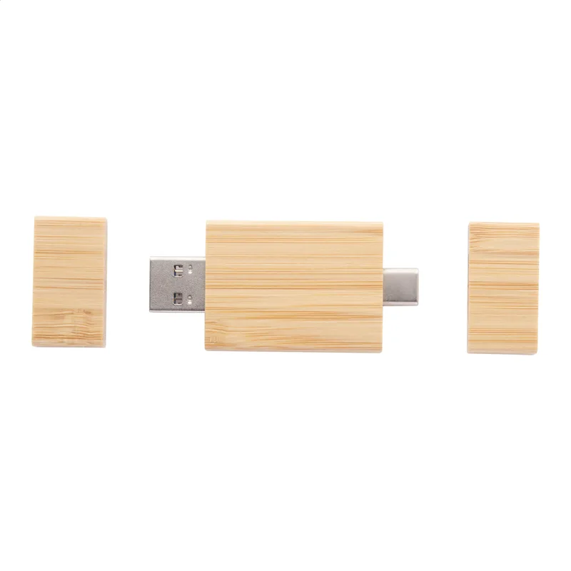 USB Flash Drive OTG Μπαμπού σε Χάρτινη Σακούλα Kraft. Διαφημιστικές Εκτυπώσεις σε Οικολογική Συσκευασία | PERFECT advertising